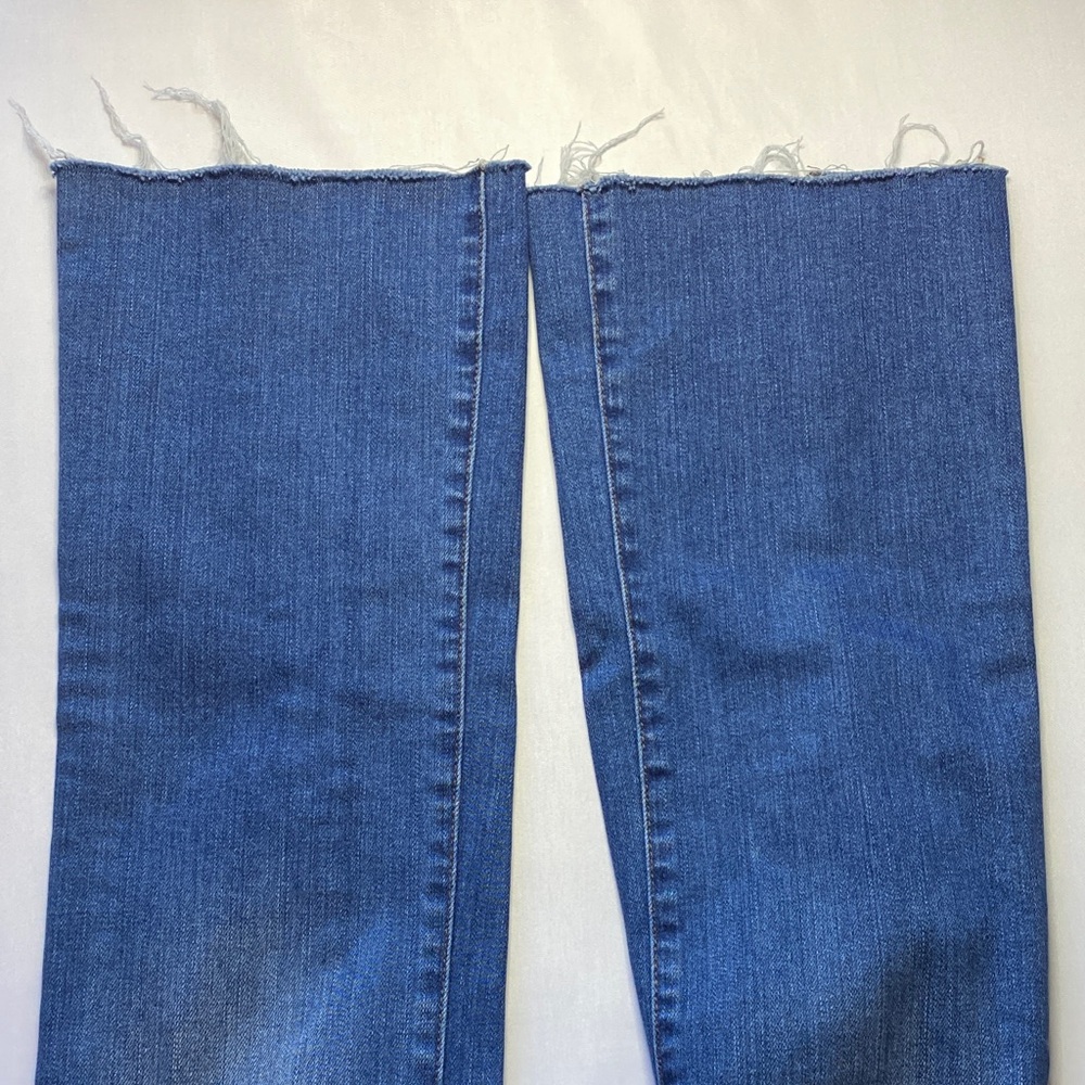 Madewell Distressed Blue Flare Jeans - Picture 5 of 8